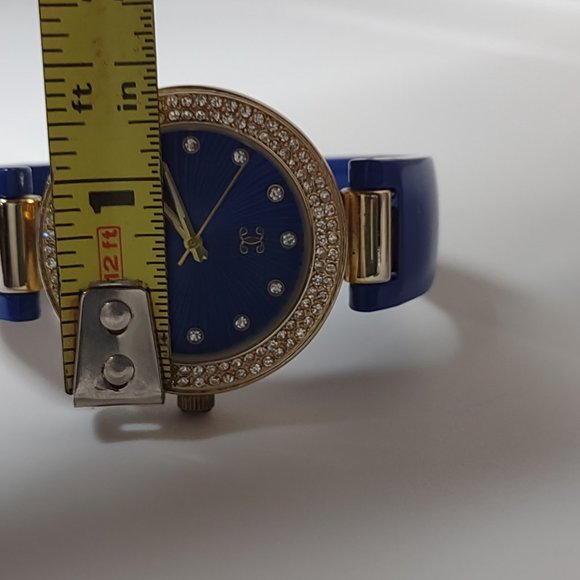 Blue And Gold Tone 6 Inch Cuff Watch - Picture 12 of 12